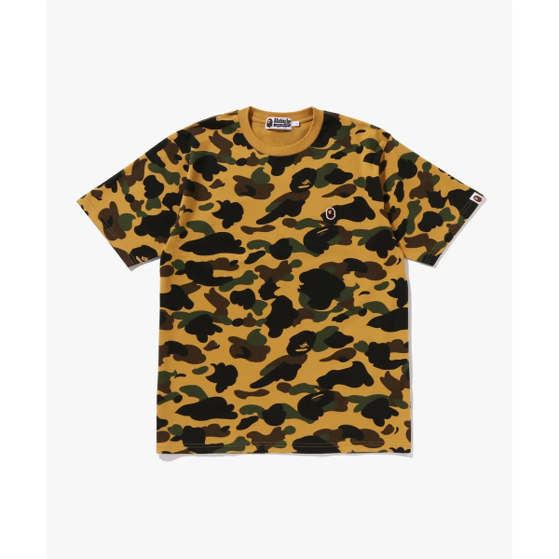 베이프 퍼스트 카모 원 포인트 티셔츠 M YELLOW 001CSM301010MYEL