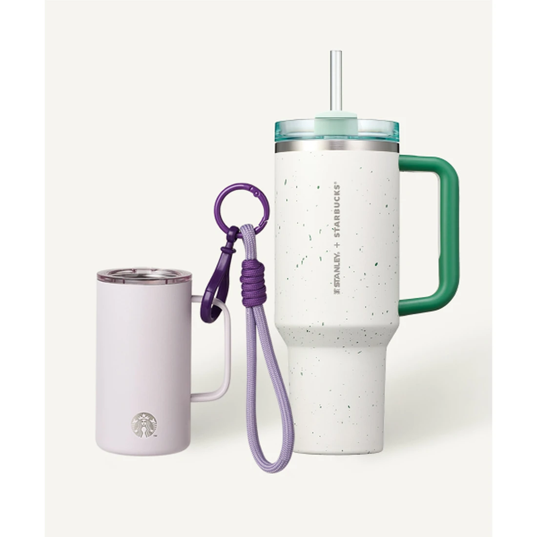 스타벅스 [빅&미니] 라벤더 미니 & 스탠리 그린페블 켄처 1185ml 1004421