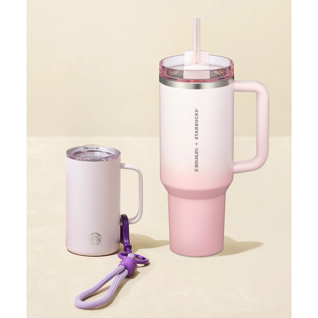 스타벅스 [빅&미니] 라벤더 미니 & 스탠리 핑크 켄처 1185ml 1004422