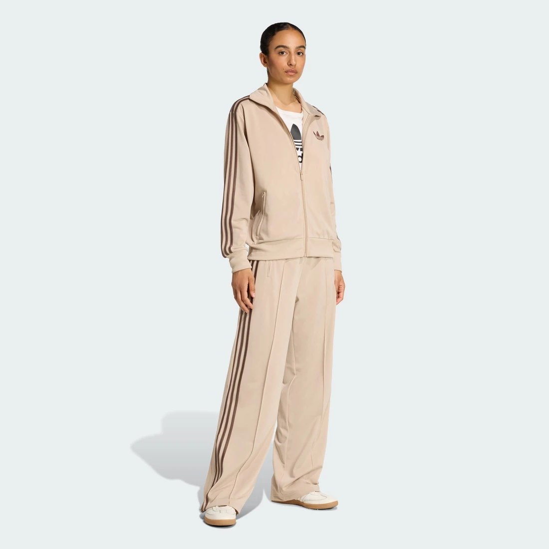 아디다스 오리지널스 파이어버드 루즈 트랙탑 스톤 카키 어스 스트라타 - KR 사이즈 우먼스 KD1327