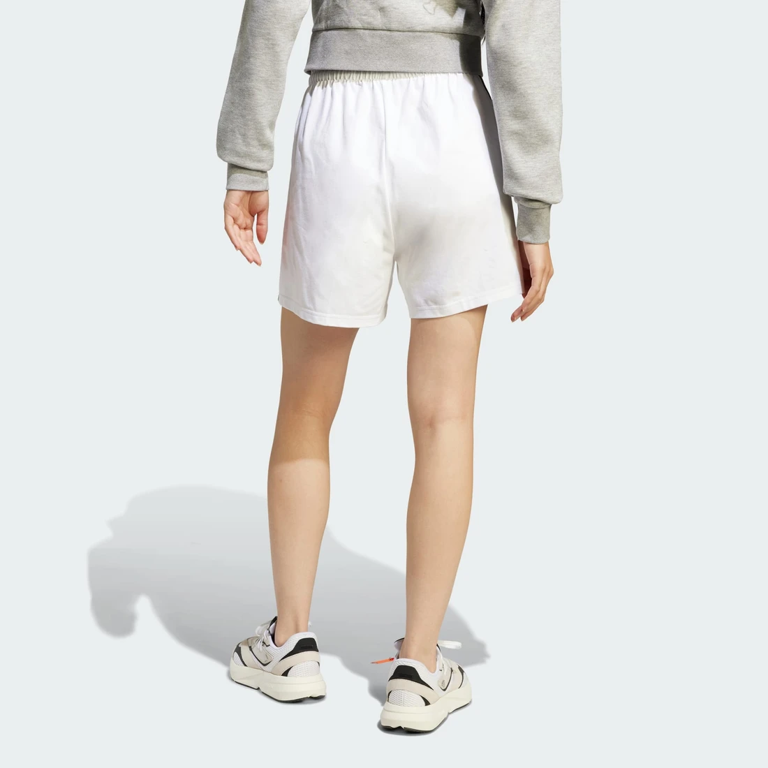 아디다스 에센셜 3S 코튼 쇼츠 화이트 블랙 - KR 사이즈 우먼스 JD0910