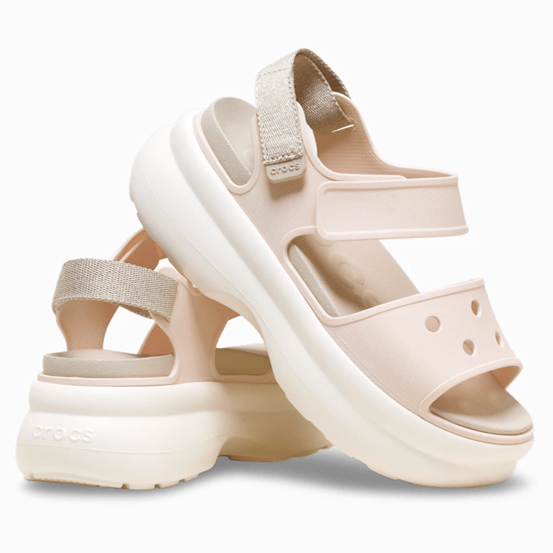 크록스 소호 쉬머 와이 스트랩 샌들 피치 아이스 / 프라페 / 초크 213287-86U