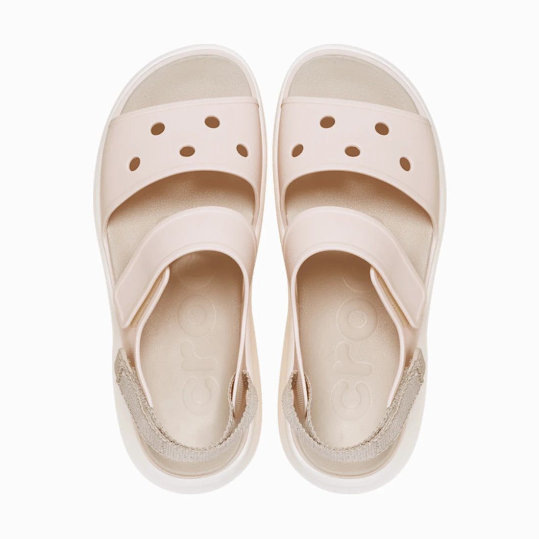 크록스 소호 쉬머 와이 스트랩 샌들 피치 아이스 / 프라페 / 초크 213287-86U