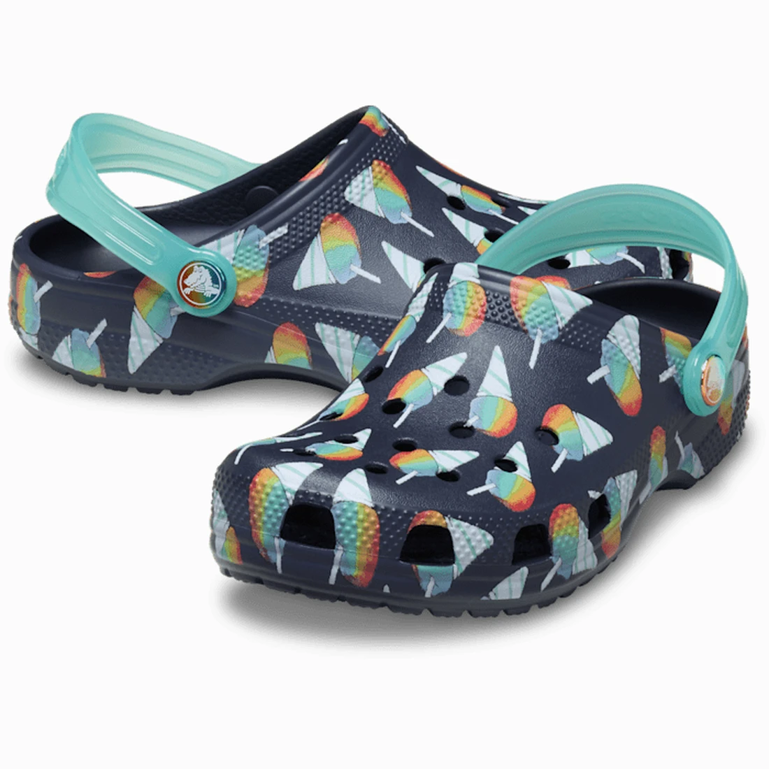 크록스 클래식 스노우 콘 클로그 키즈 네이비 213266-410