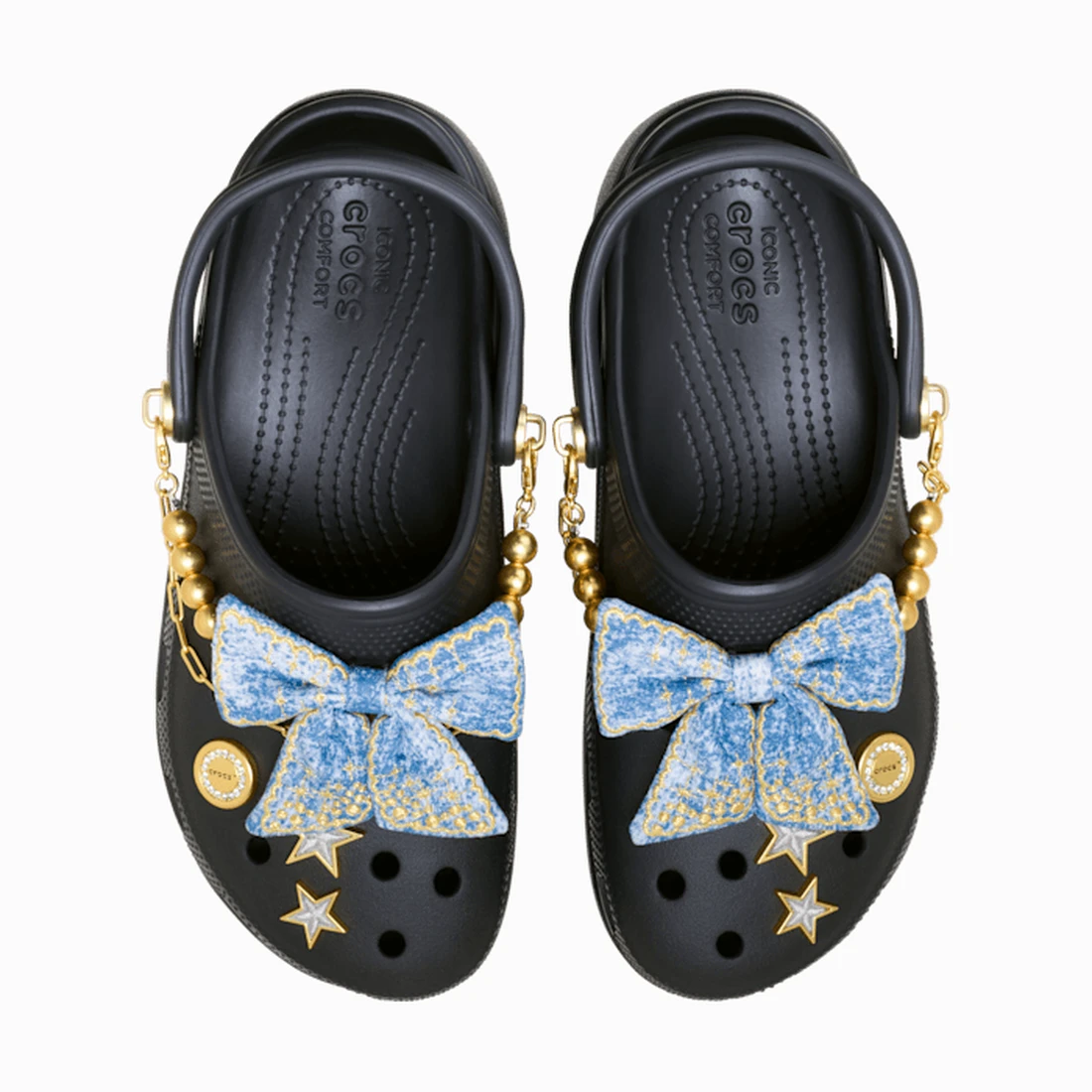 크록스 클래식 플랫폼 데님 그리츠 클로그 블랙 213114-001