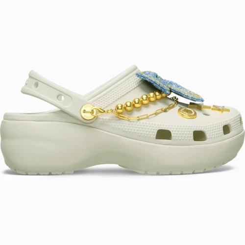 크록스 클래식 플랫폼 데님 그리츠 클로그 리넨