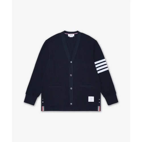 톰 브라운 텍스처드 피케 4-바 가디건 네이비