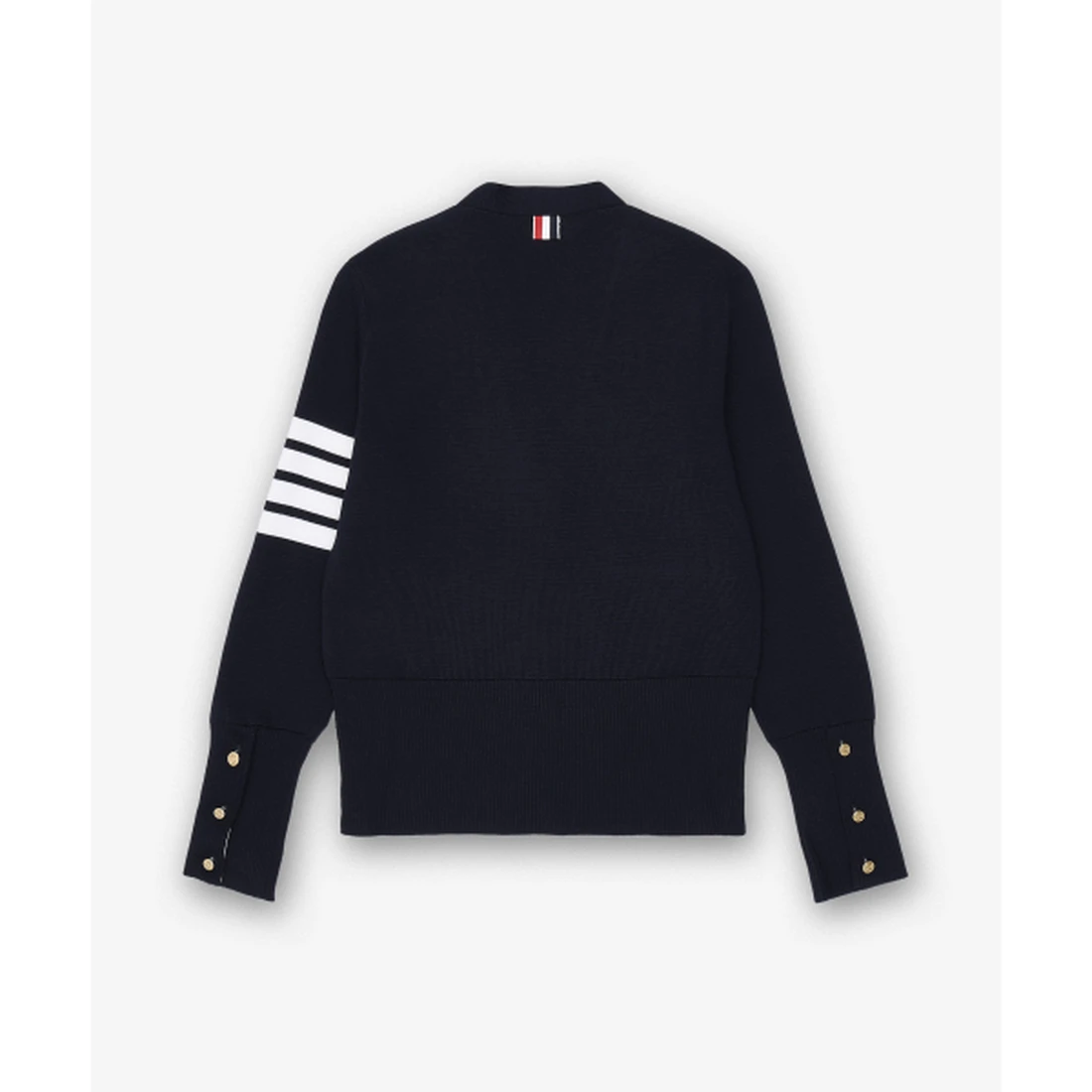 톰 브라운 울 4-바 브이넥 가디건 네이비 FKC207A00014415