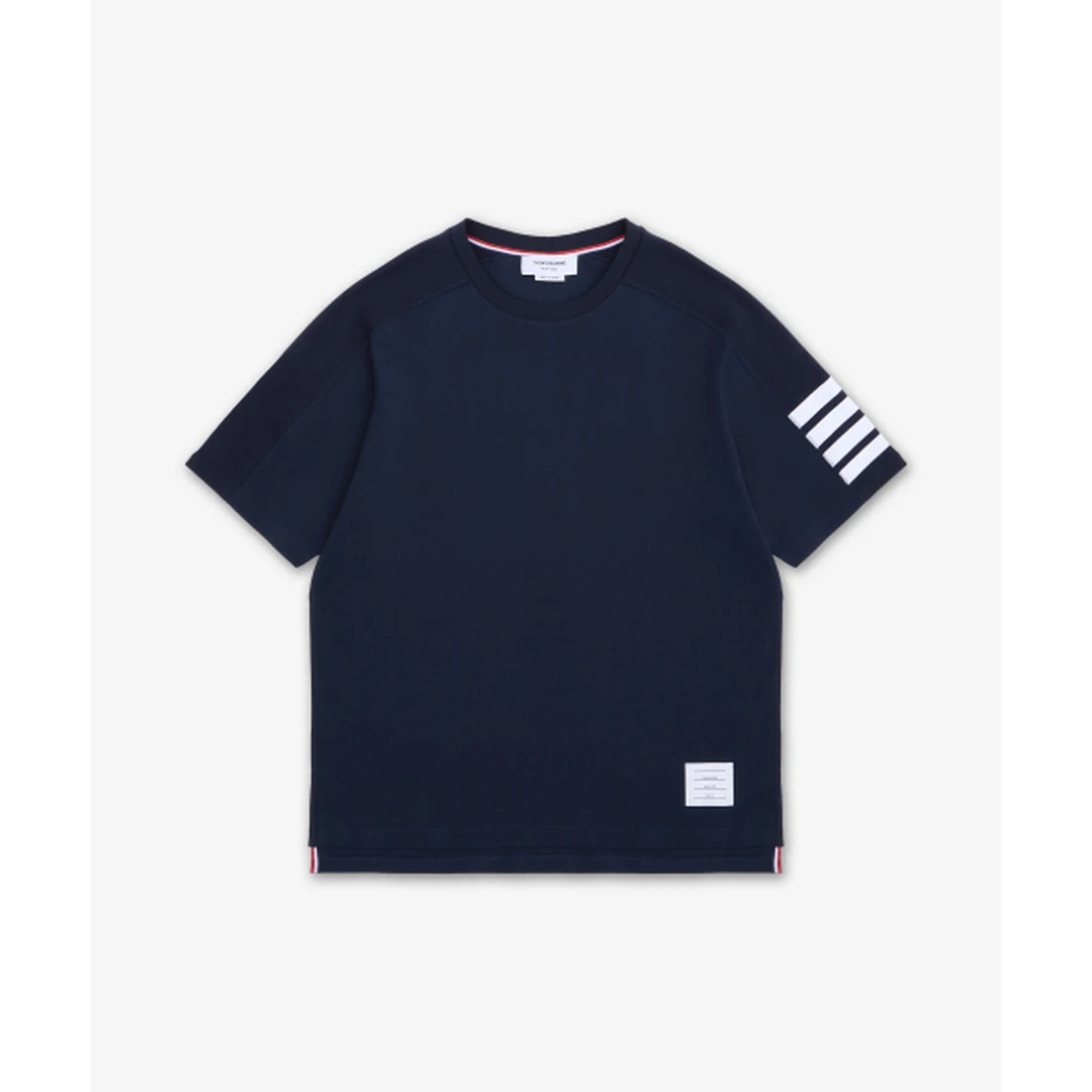 톰 브라운 코튼 4-바 숏 슬리브 반소매 티셔츠 네이비 MJS246A07323415