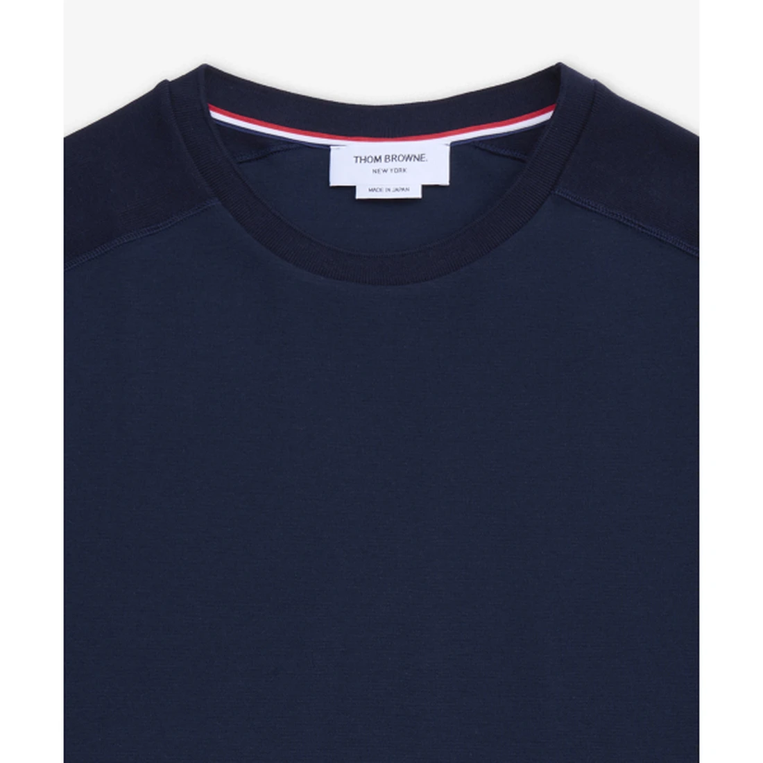 톰 브라운 코튼 4-바 숏 슬리브 반소매 티셔츠 네이비 MJS246A07323415