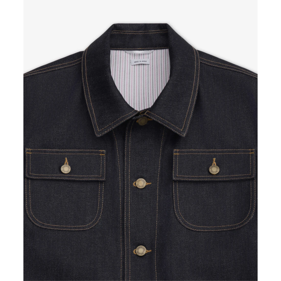 톰 브라운 셀비지 데님 백스트랩 유틸리티 재킷 네이비 MJO256SF1101415