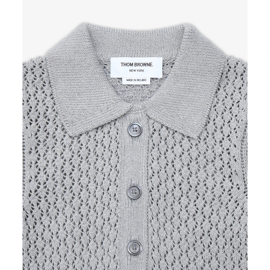 톰 브라운 밀라노 스티치 코튼 4-바 가디건 라이트 그레이 FKC694AY3062065