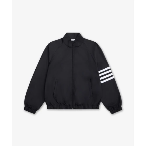 톰 브라운 샤이니 립스탑 래글런 4-바 트랙 점퍼 블랙