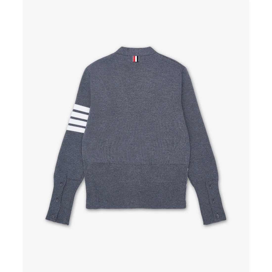 톰 브라운 울 4-바 브이넥 가디건 미드 그레이 FKC207A00014035