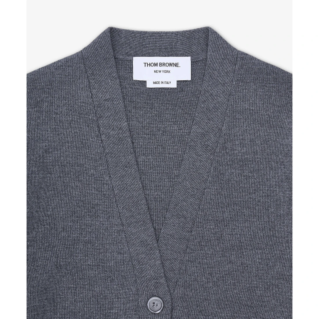 톰 브라운 울 4-바 브이넥 가디건 미드 그레이 FKC207A00014035