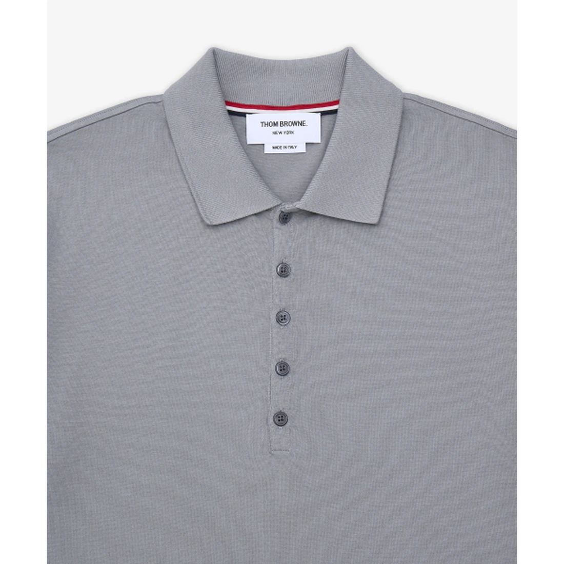 톰 브라운 가먼트 오버다이 저지 4-바 반소매 폴로 셔츠 라이트 그레이 MJP236AJ0253055