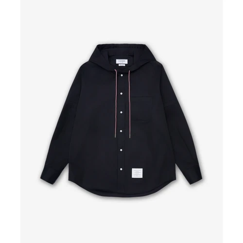 톰 브라운 후드 나일론 암밴드 점퍼 네이비