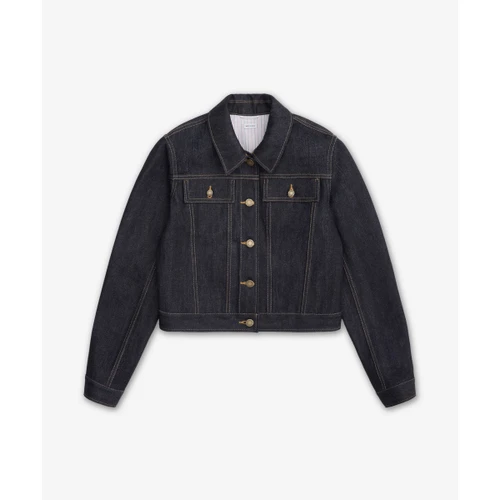 톰 브라운 셀비지 데님 슈렁큰 재킷 네이비
