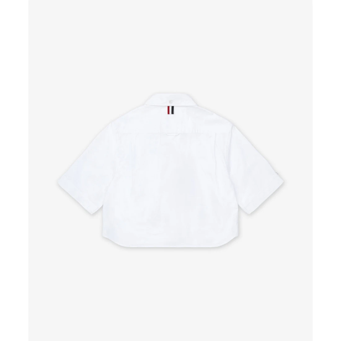 톰 브라운 옥스포드 크롭 숏 슬리브 셔츠 화이트 FLL205AF0313100