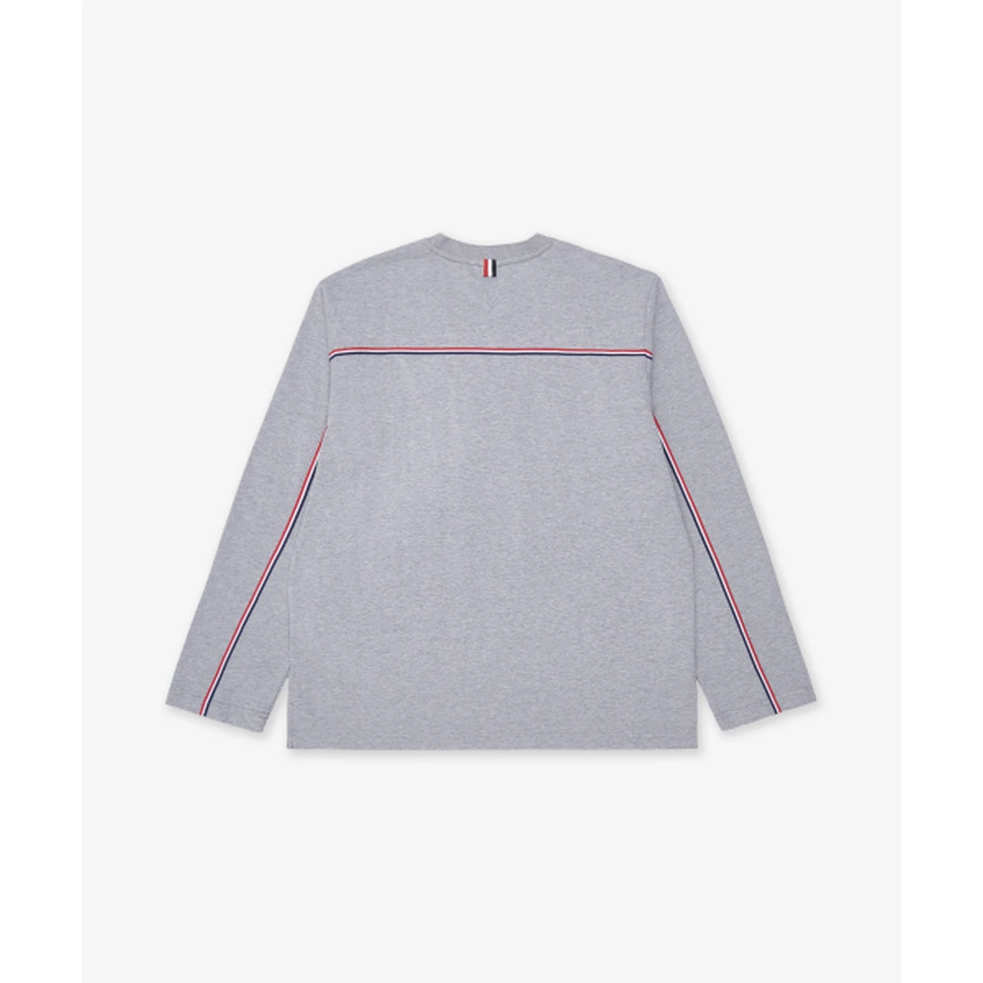 톰 브라운 오버사이즈 롱 슬리브 RWB 트림 티셔츠 라이트 그레이 MJS289A00042055