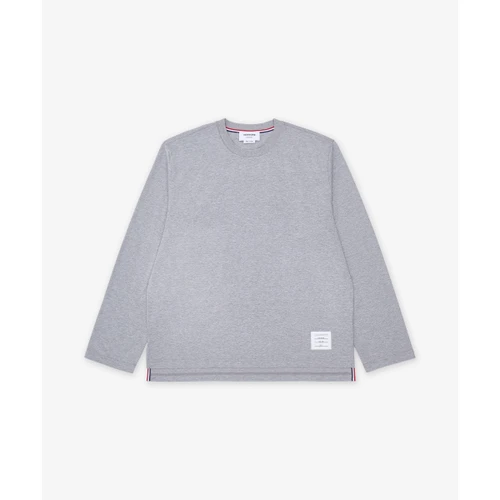 톰 브라운 오버사이즈 롱 슬리브 RWB 트림 티셔츠 라이트 그레이