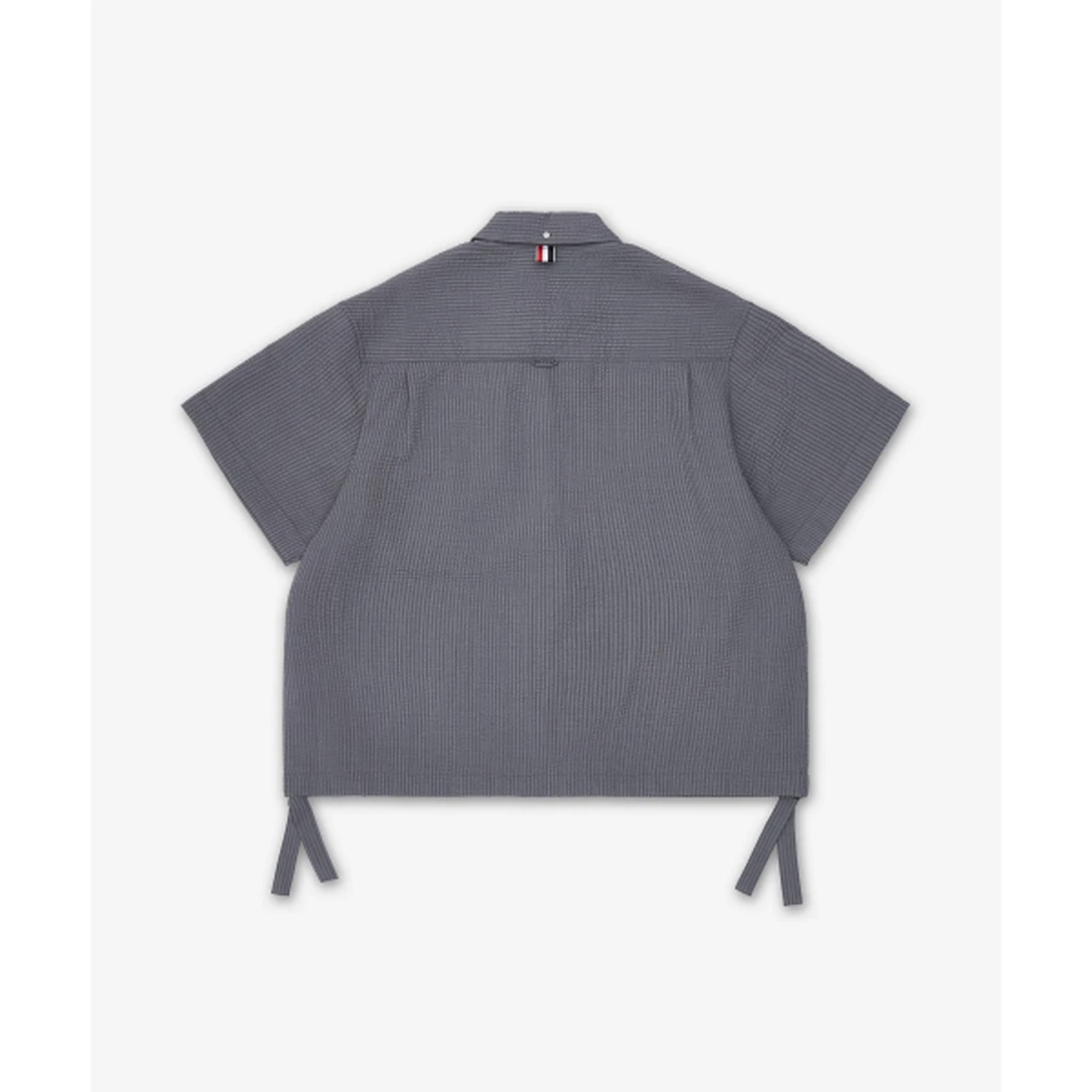 톰 브라운 플랩 포켓 인 울 시어서커 셔츠 라이트 그레이 MWS329A06455055