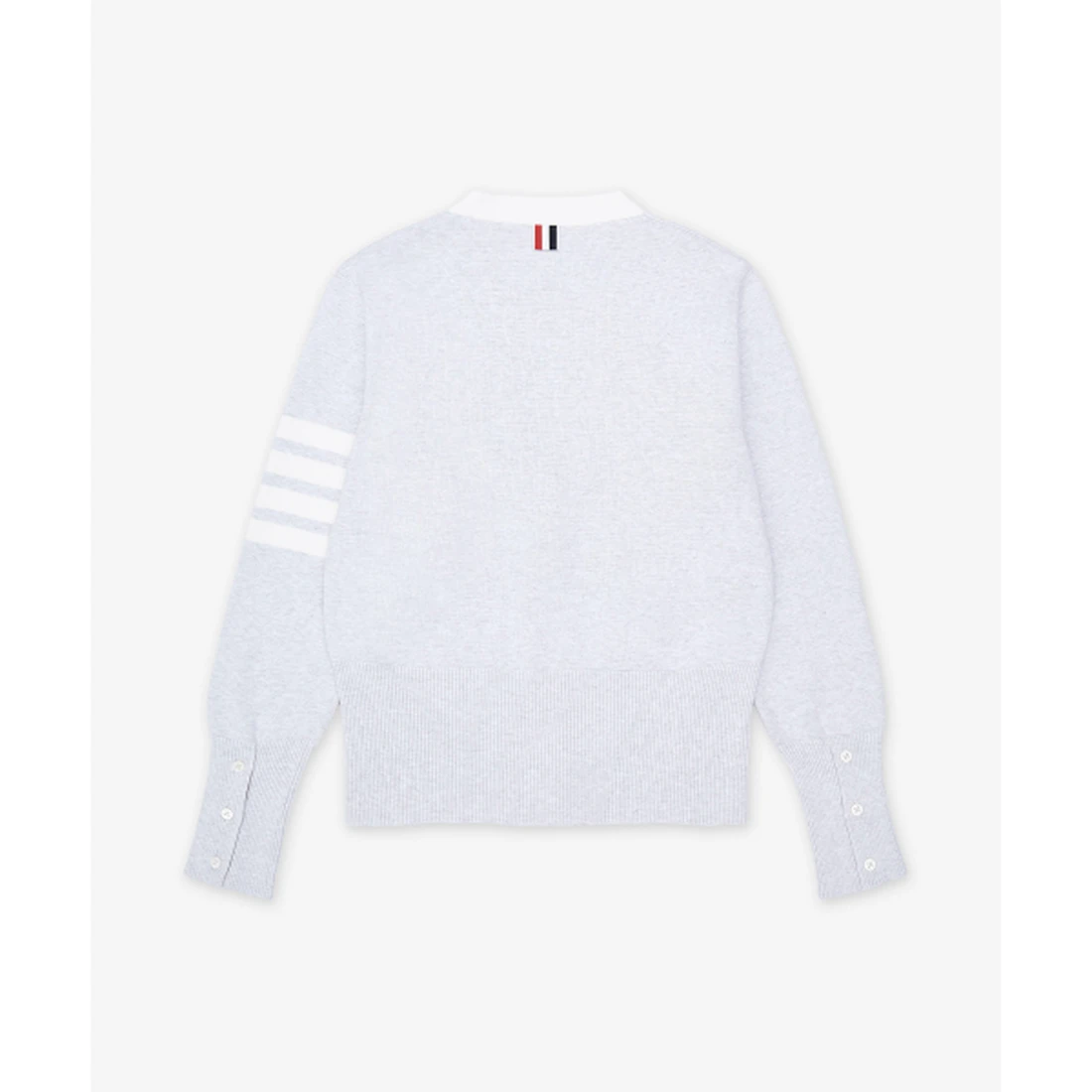 톰 브라운 밀라노 스티치 코튼 4-바 가디건 페일 그레이 FKC207B00219050