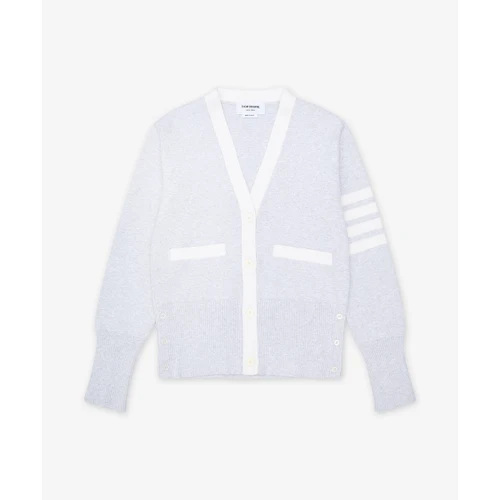 톰 브라운 밀라노 스티치 코튼 4-바 가디건 페일 그레이