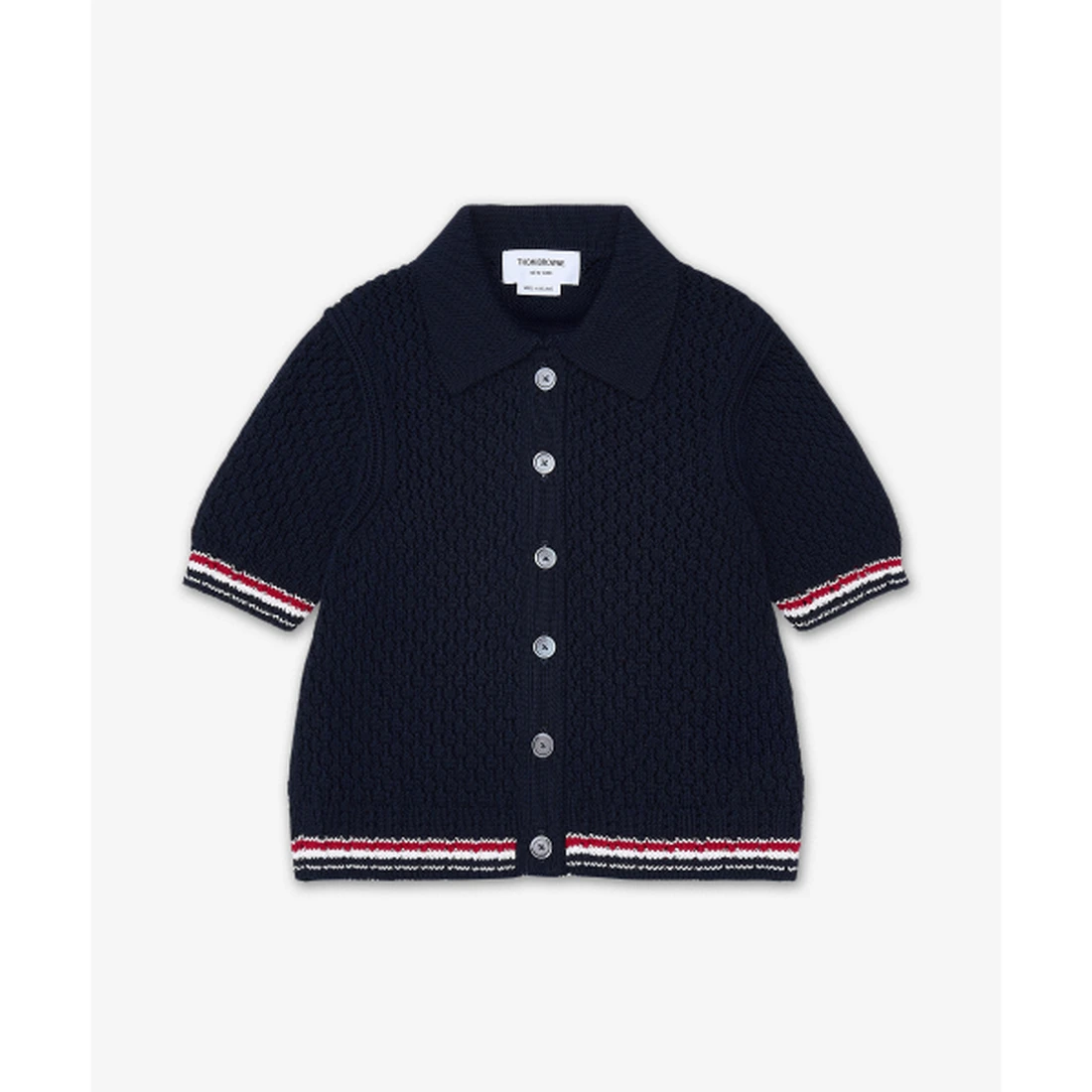 톰 브라운 헥터 포인텔레 숏 슬리브 가디건 네이비 FKC694AY3062415