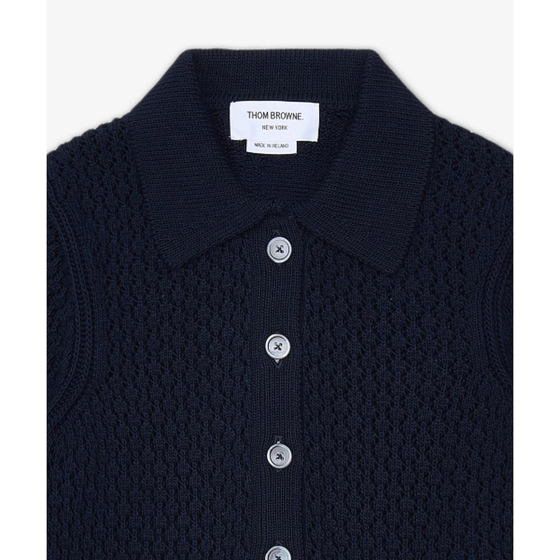 톰 브라운 헥터 포인텔레 숏 슬리브 가디건 네이비 FKC694AY3062415