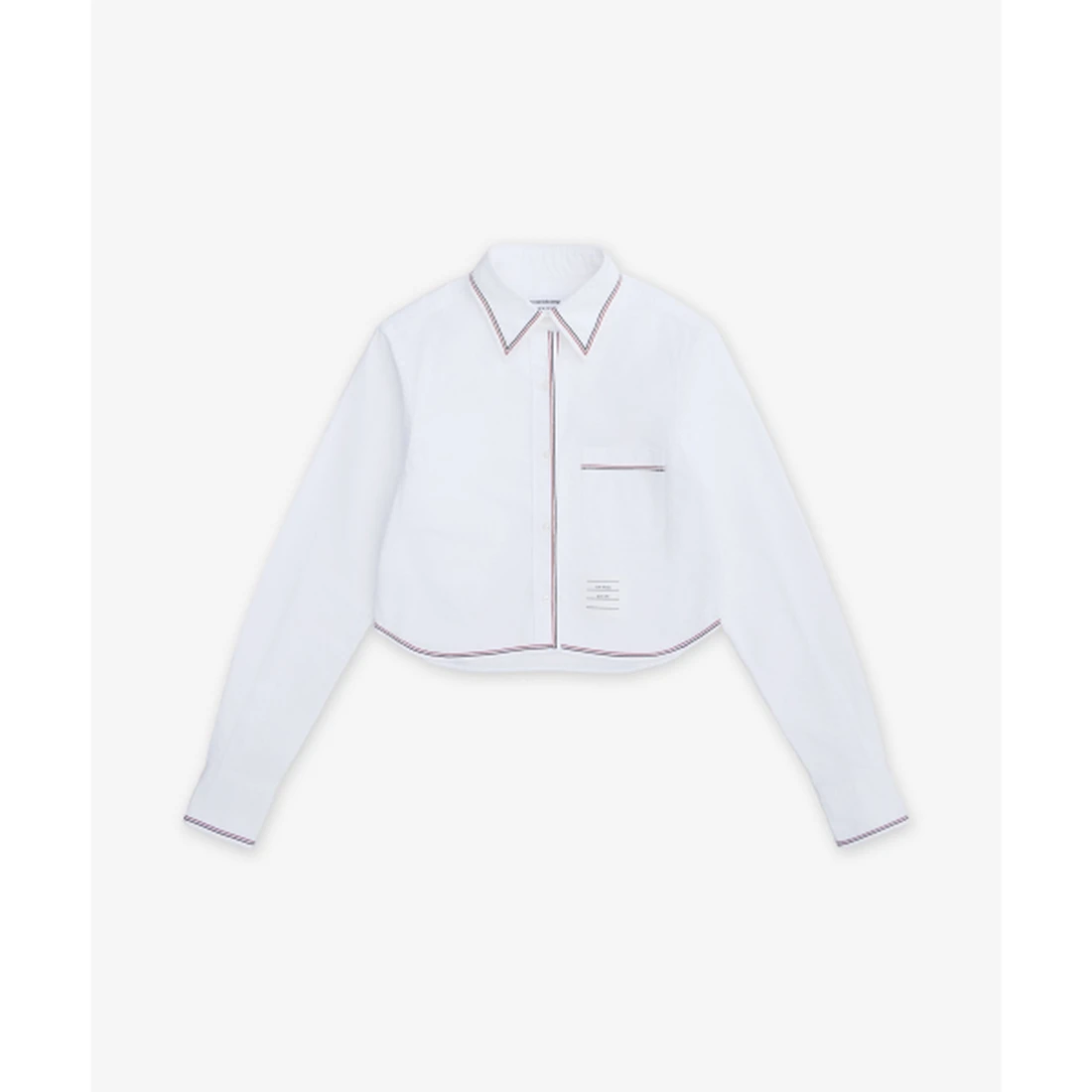 톰 브라운 클래식 롱슬리브 크롭 셔츠 화이트 FLL196GF0313100