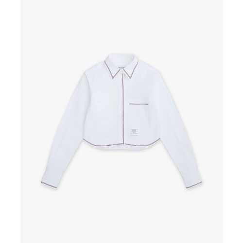 톰 브라운 클래식 롱슬리브 크롭 셔츠 화이트