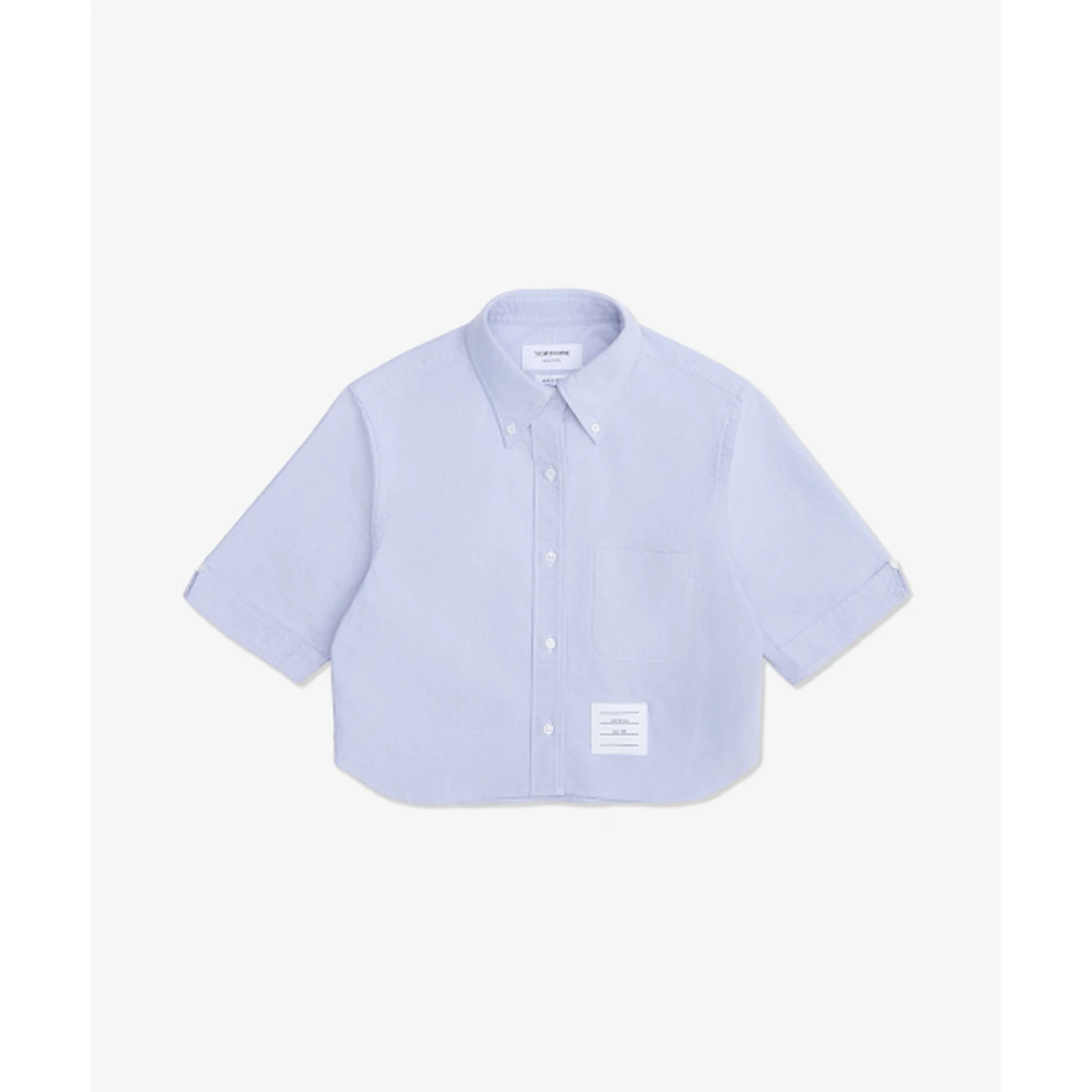톰 브라운 옥스포드 크롭 숏 슬리브 셔츠 라이트 블루 FLL205AF0313480