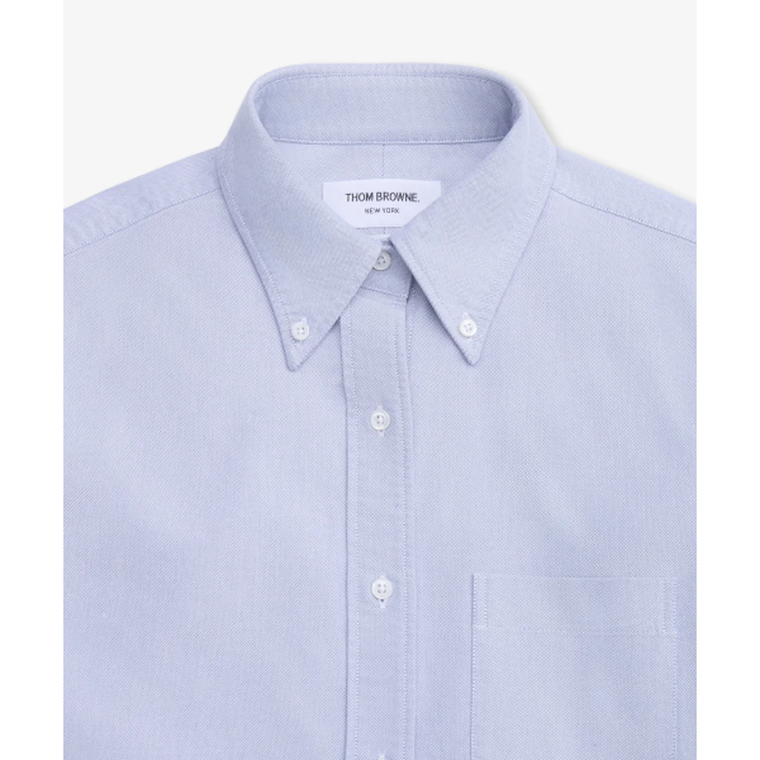 톰 브라운 옥스포드 크롭 숏 슬리브 셔츠 라이트 블루 FLL205AF0313480