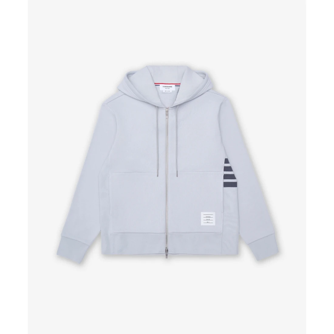 톰 브라운 루프백 저지 4-바 집업 후드 페일 그레이 MJT517A03037050