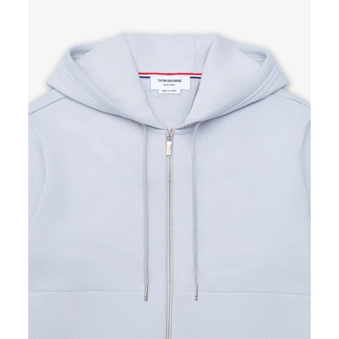 톰 브라운 루프백 저지 4-바 집업 후드 페일 그레이 MJT517A03037050