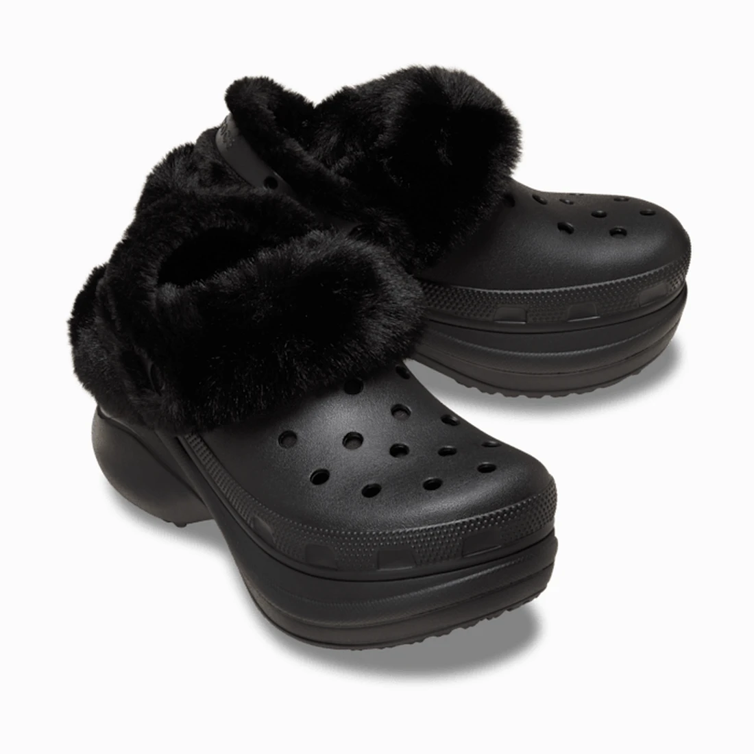 크록스 베이 라인드 클로그 블랙 211753-001