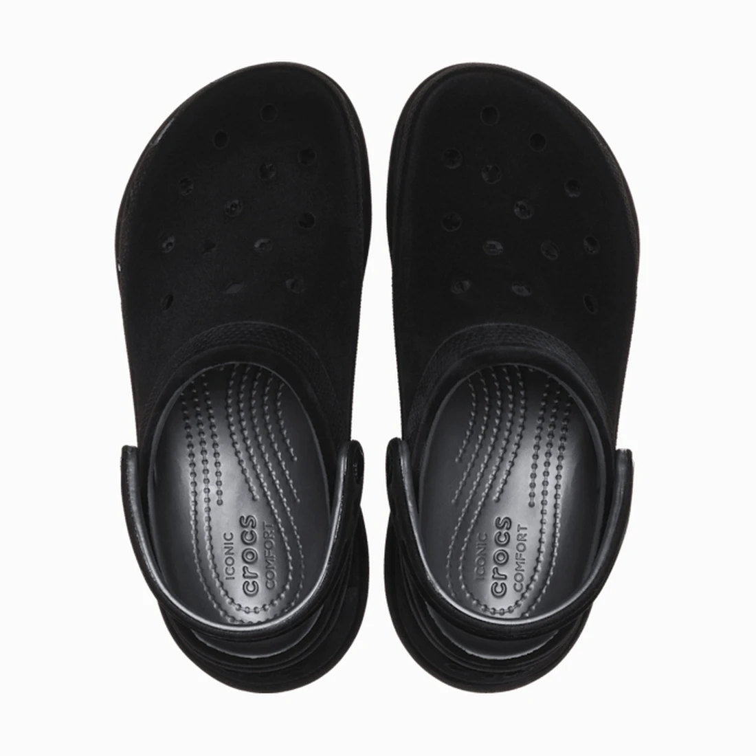 크록스 베이 벨벳 클로그 블랙 211919-001