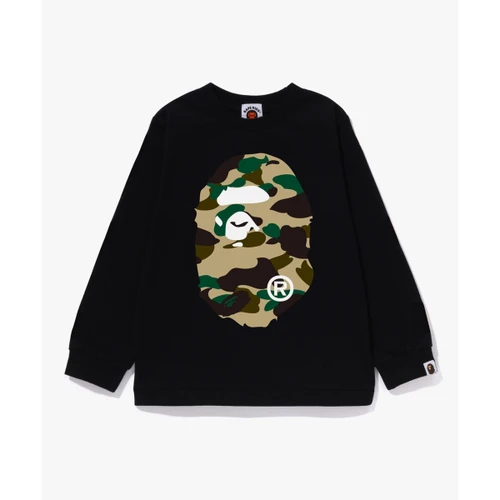 베이프 퍼스트 카모 빅 에이프 헤드 롱슬리브 티셔츠(KIDS) BLACK / YELLOW