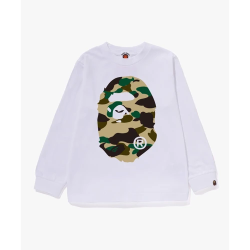 베이프 퍼스트 카모 빅 에이프 헤드 롱슬리브 티셔츠(KIDS) WHITE / YELLOW