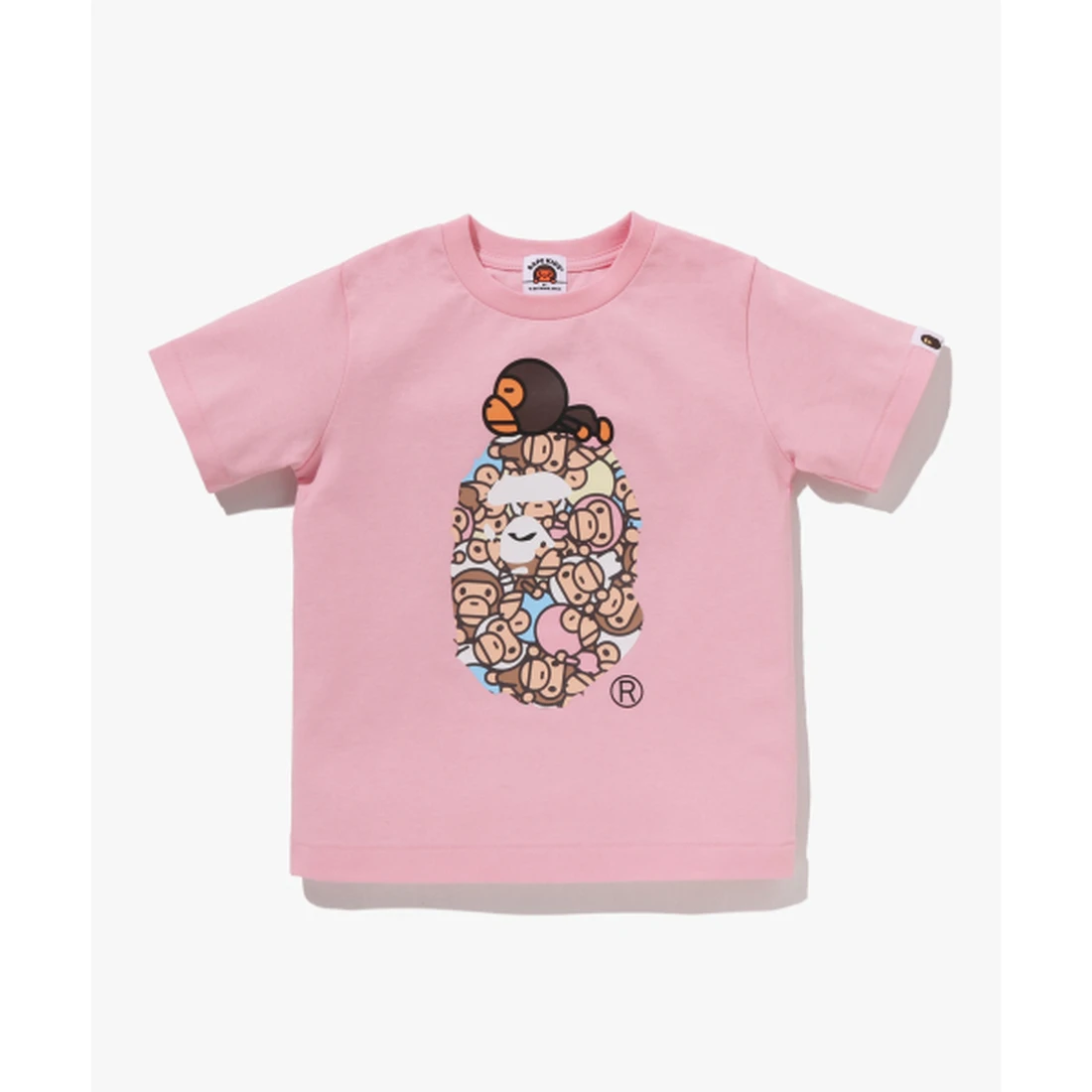 베이프 올 베이비 마일로 멀티 마일로 온 빅 에이프 티셔츠(KIDS) PINK 002TEM303018KPNK