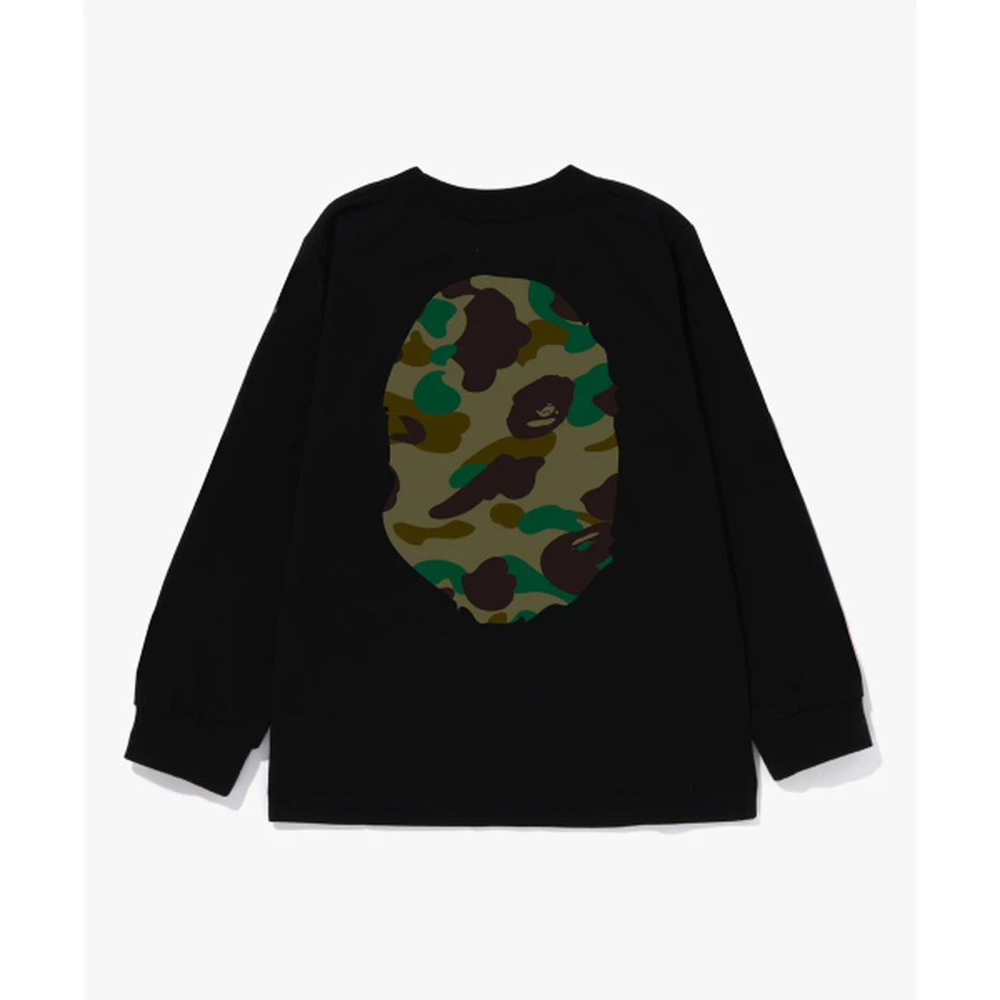 베이프 퍼스트 카모 빅 에이프 헤드 롱슬리브 티셔츠(KIDS) BLACK / GREEN 001LTM303015KBK0