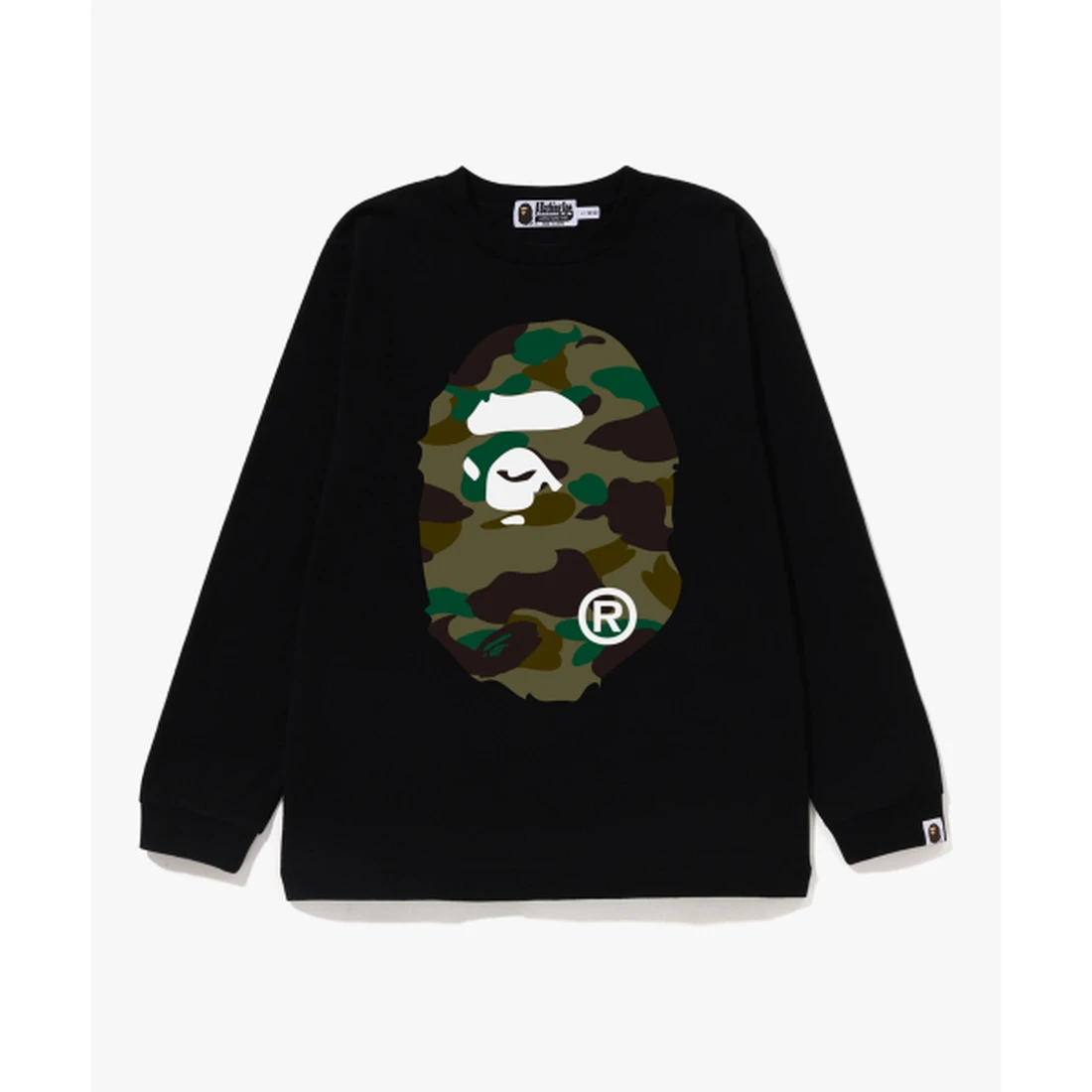 베이프 퍼스트 카모 빅 에이프 헤드 롱슬리브 티셔츠(JR) BLACK / GREEN 001LTM306015KBK0