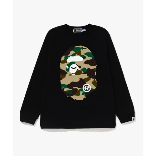 베이프 퍼스트 카모 빅 에이프 헤드 롱슬리브 티셔츠(JR) BLACK / YELLOW