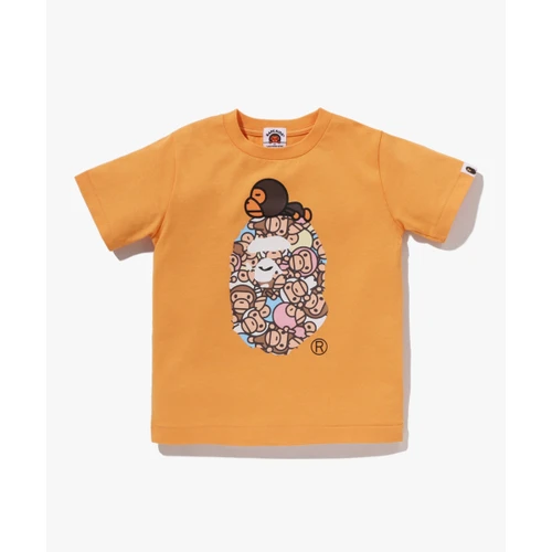 베이프 올 베이비 마일로 멀티 마일로 온 빅 에이프 티셔츠(KIDS) ORANGE