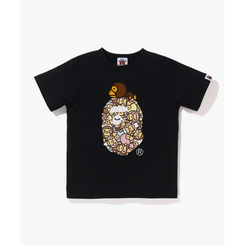 베이프 올 베이비 마일로 멀티 마일로 온 빅 에이프 티셔츠(KIDS) BLACK