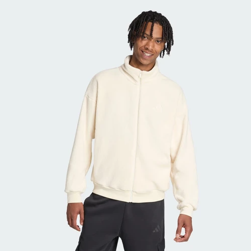 아디다스 퓨처 아이콘 스몰 로고 로우 파일 플리스 트랙 탑