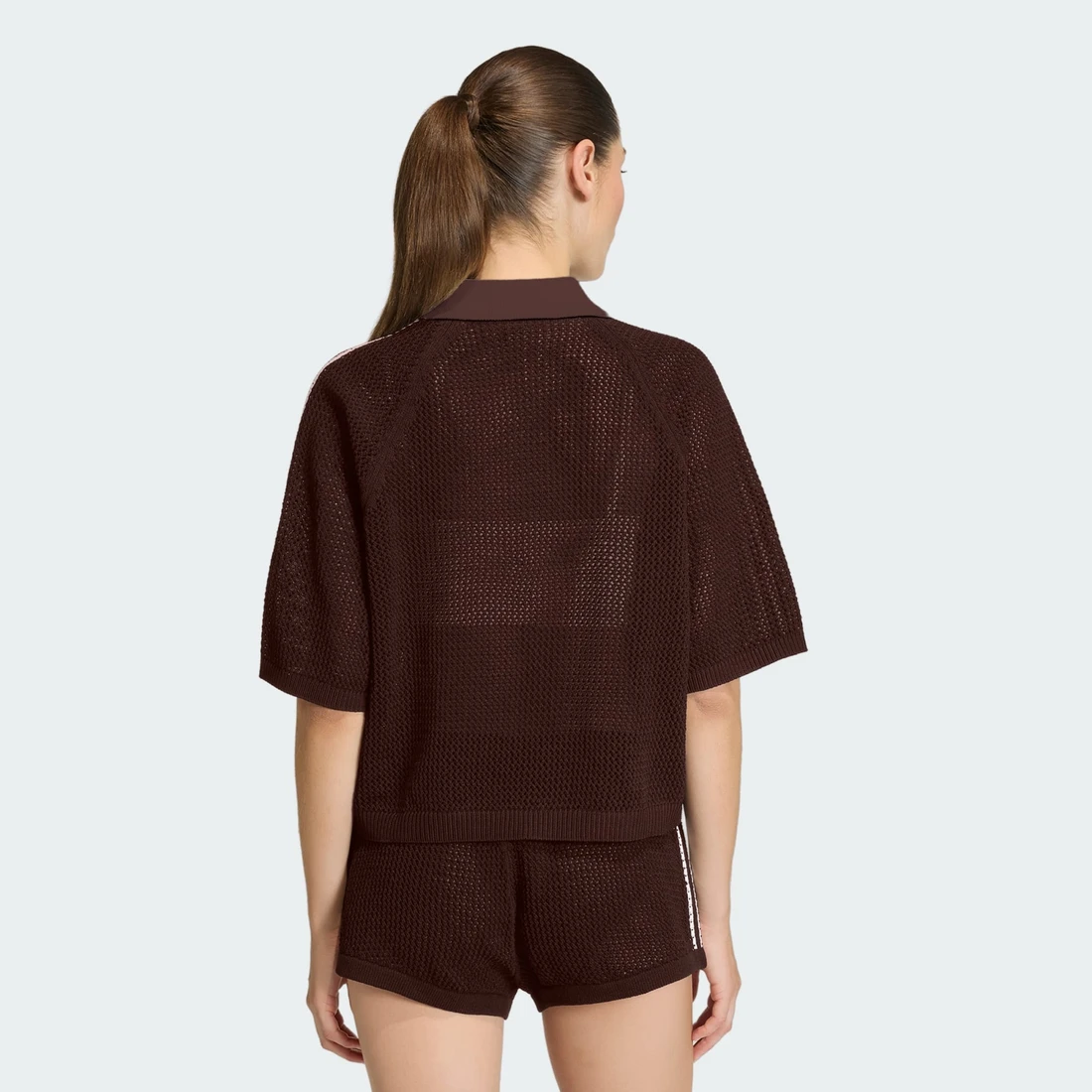 아디다스 오리지널스 니트 크로셰 폴로 오로라 커피 - US 사이즈 우먼스 KE0198