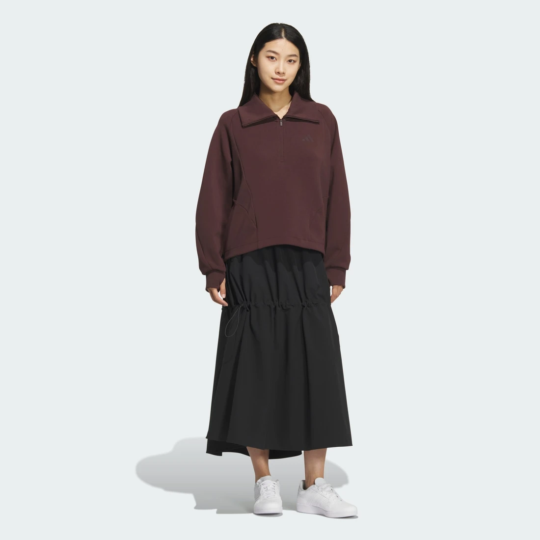 아디다스 WOMEN SOFT LUX 하프 집 스웨트셔츠 KF2546