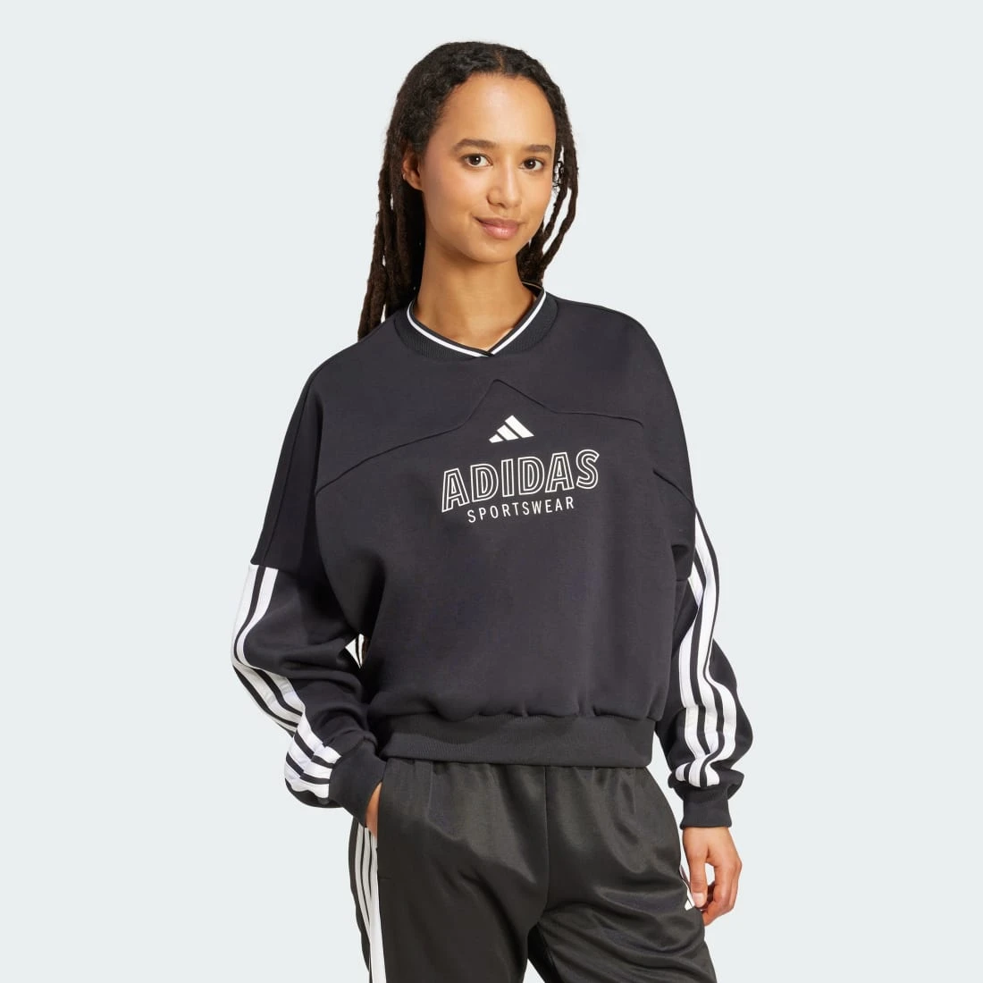 아디다스 티로 컷 3-스트라이프 플리스 스웨트셔츠 JN2673